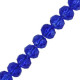 Faceted glass rondelle beads 8x6mm Cerulean blue pearl shine coating